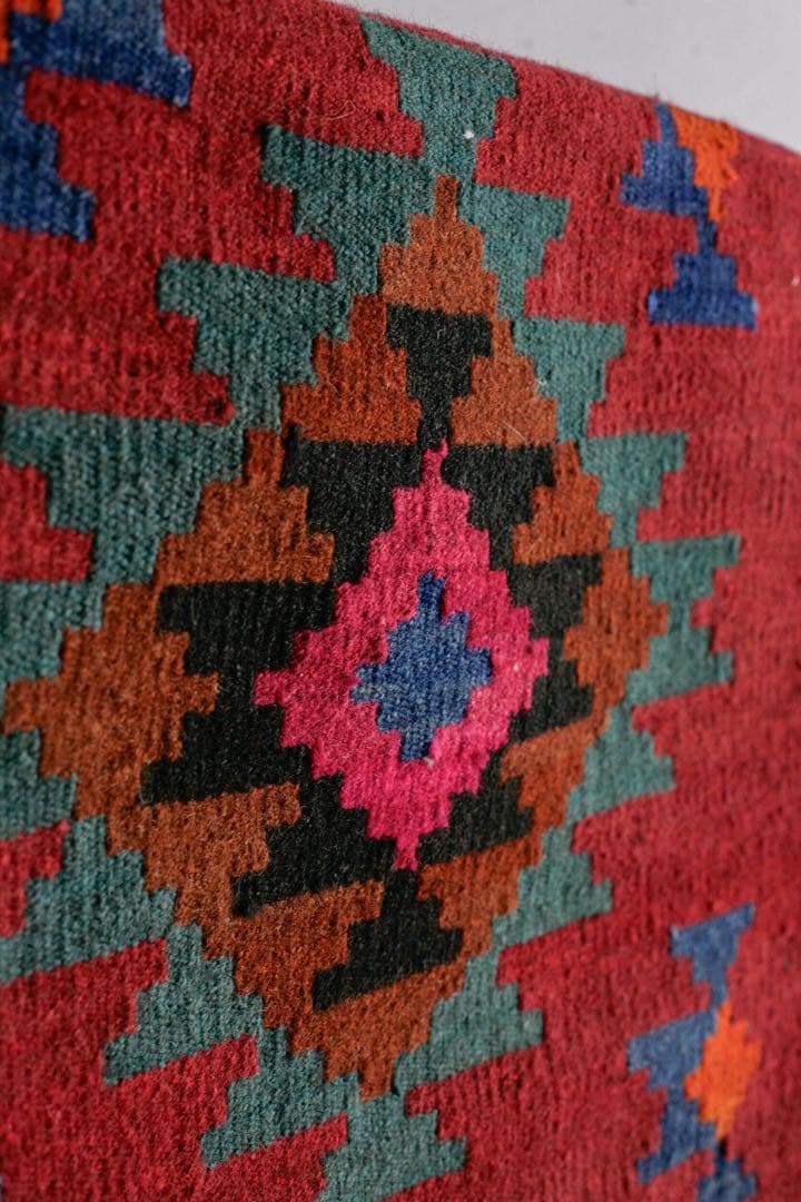 108cm×73cm キリムラグ　ウール　コットン　ネイティブ柄　アジアン