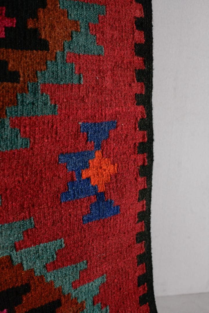 108cm×73cm キリムラグ　ウール　コットン　ネイティブ柄　アジアン