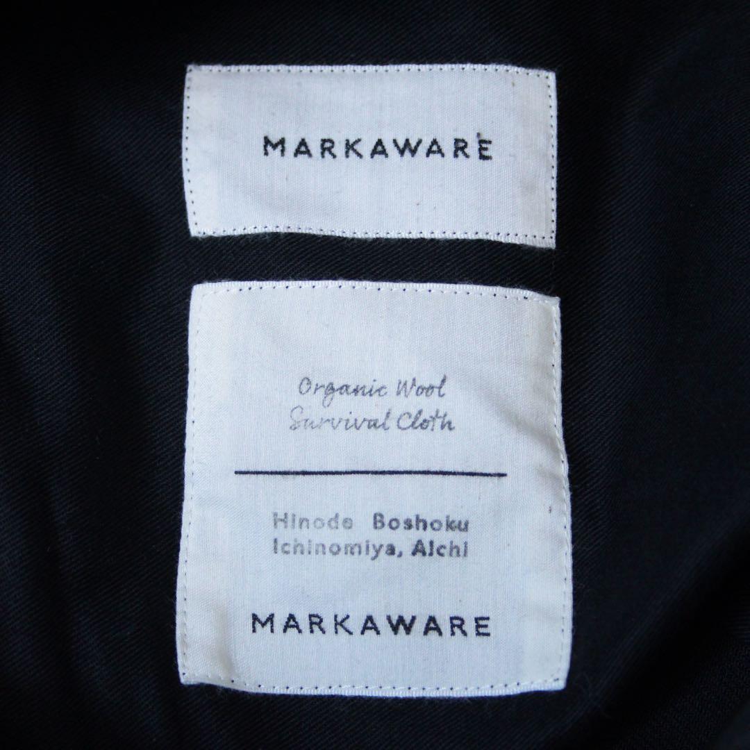 極美品 MARKAWARE FLAT FRONT TROUSERS ブラック 1