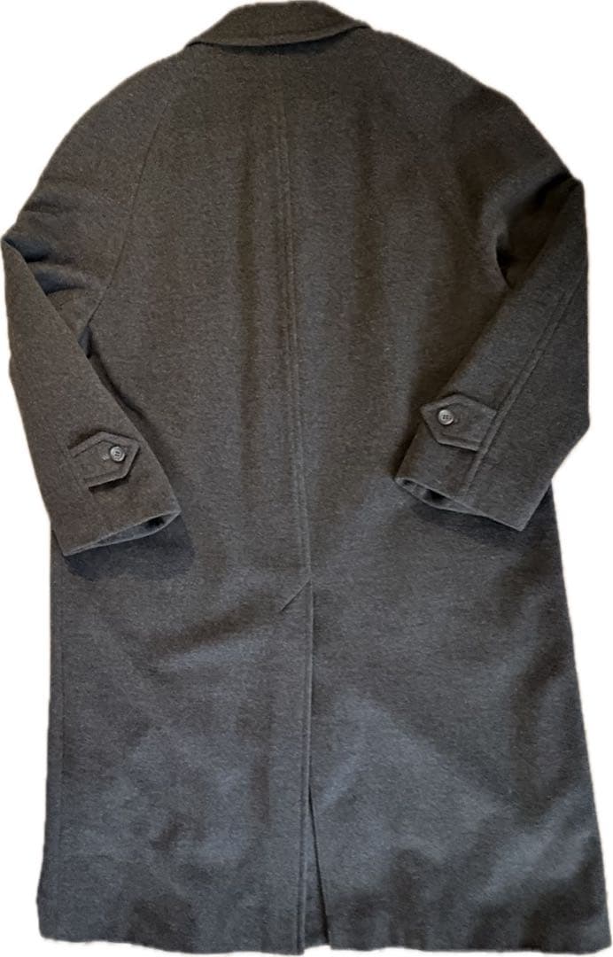 カシミヤ混 ブルックスブラザーズ ステンカラーコート チャコールグレー XL