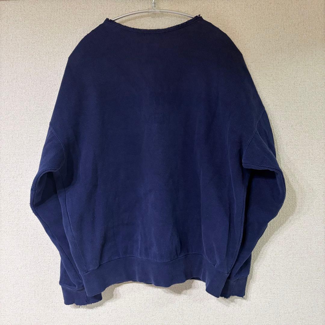 80s 筆タグ　ISSEY MIYAKE スウェット　バックロゴ　ネイビー