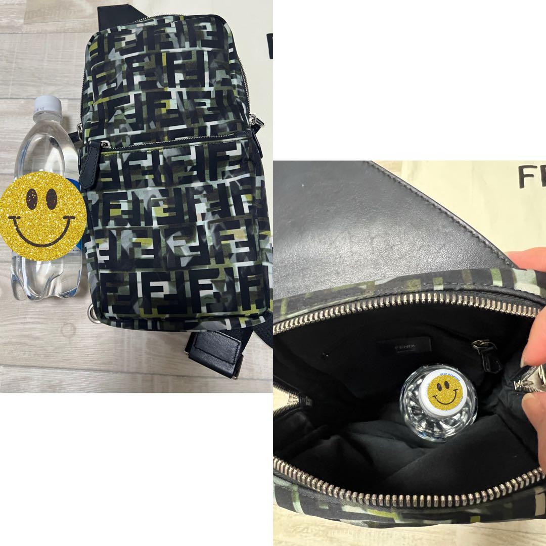 FENDIズッカ カモフラージュボディーバックワンショルダー♡ナイロンブラック
