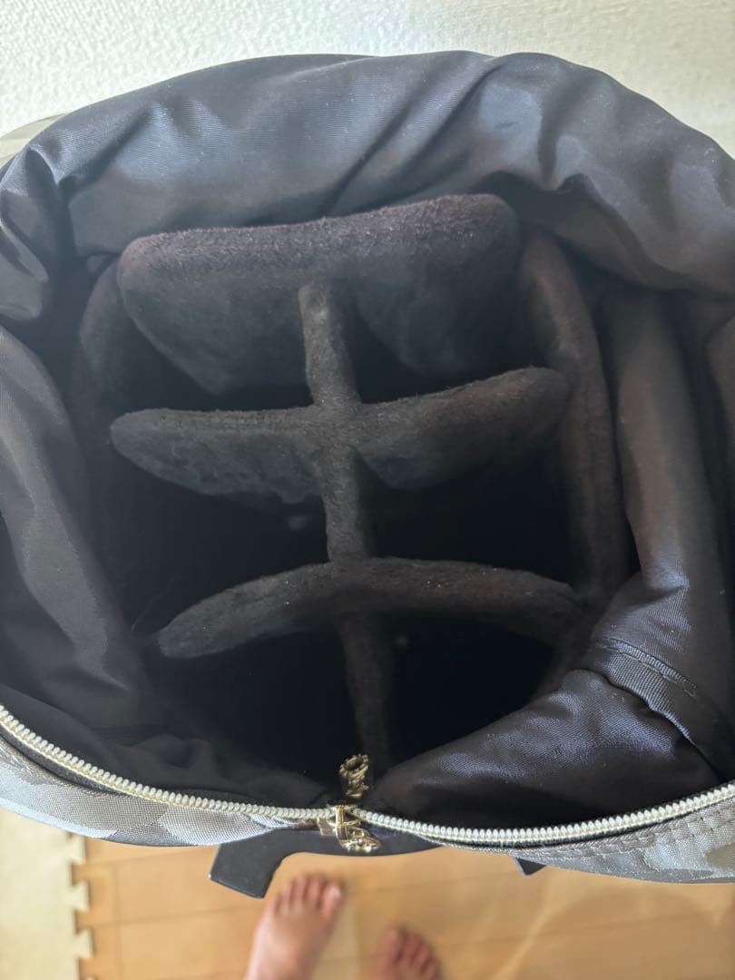 えむえむ　マークアンドロナ　迷彩グレー スカルプリント キャディバッグ