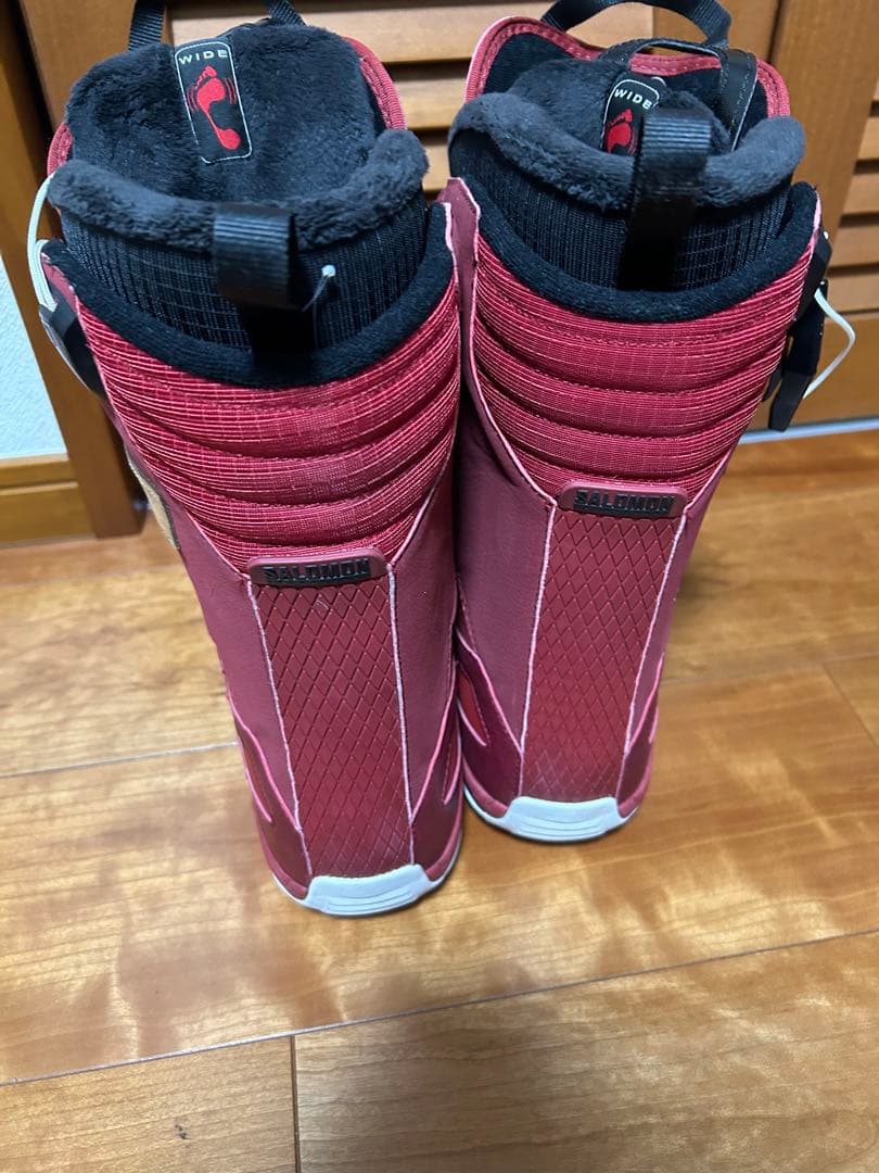 値下げラストSALOMON スノーボードブーツ レッド　26.5センチ