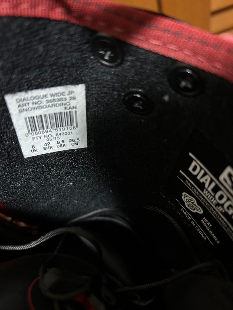 値下げラストSALOMON スノーボードブーツ レッド　26.5センチ