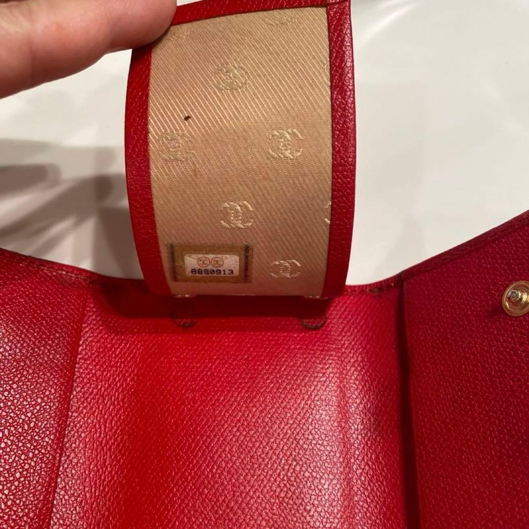 シャネル ココマーク レザーキーケース 赤