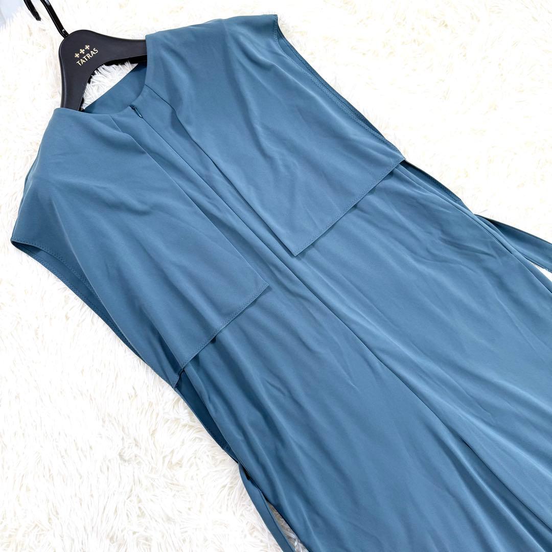 アドーア　ドライタッチスムース　オールインワンピース　ブルー　ケープ　M相当