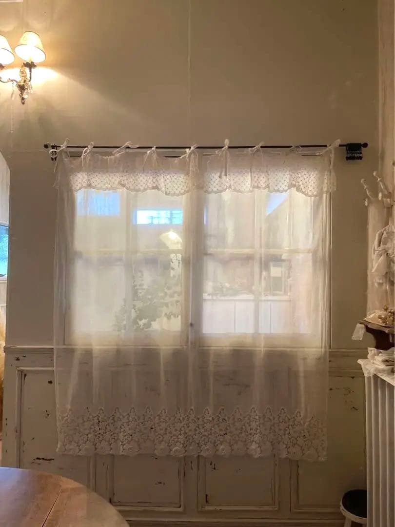 フランスアンティーク 手刺繍 レースカーテン