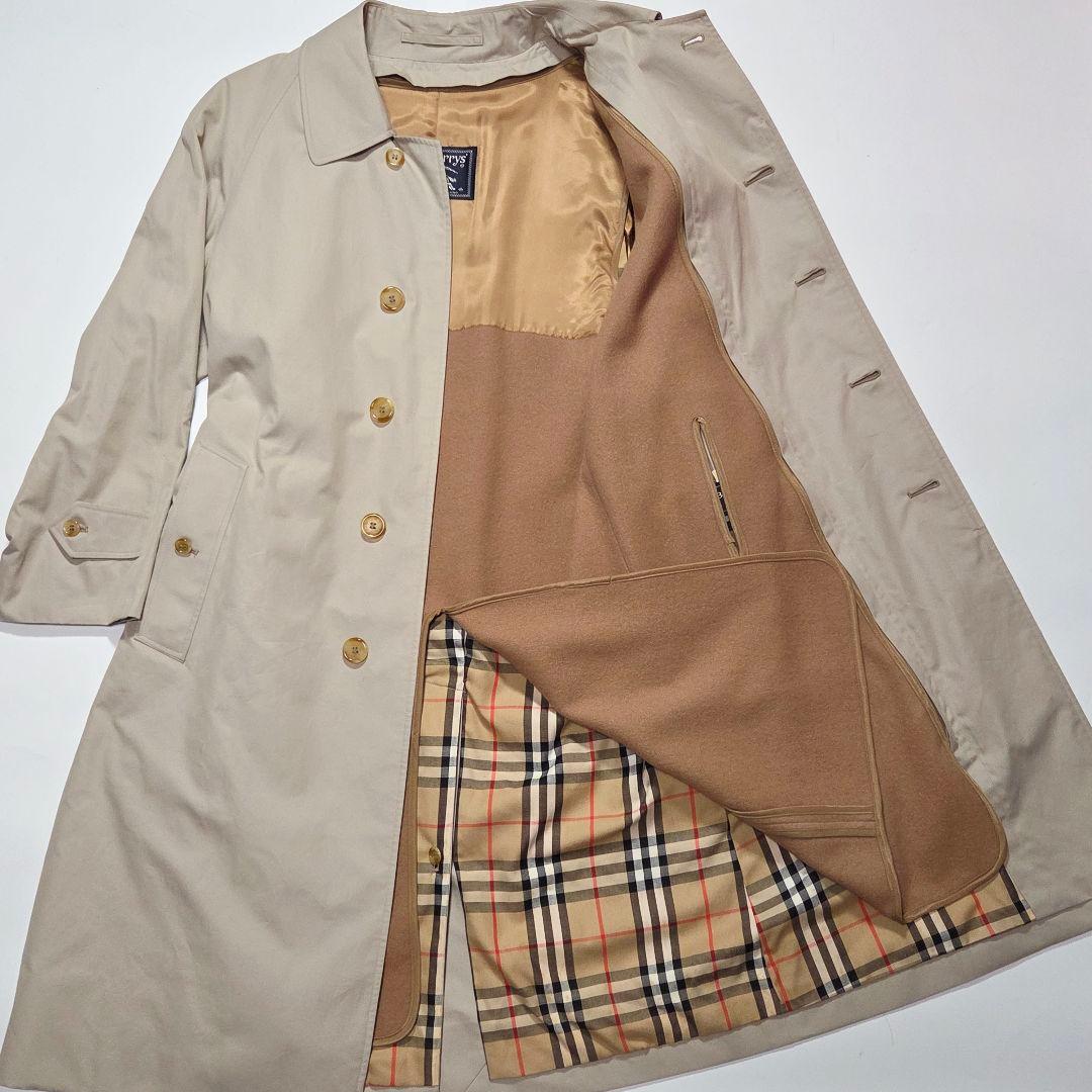 英国製 Burberrys' バルマカーンコート ウール/キャメルヘア　ライナー