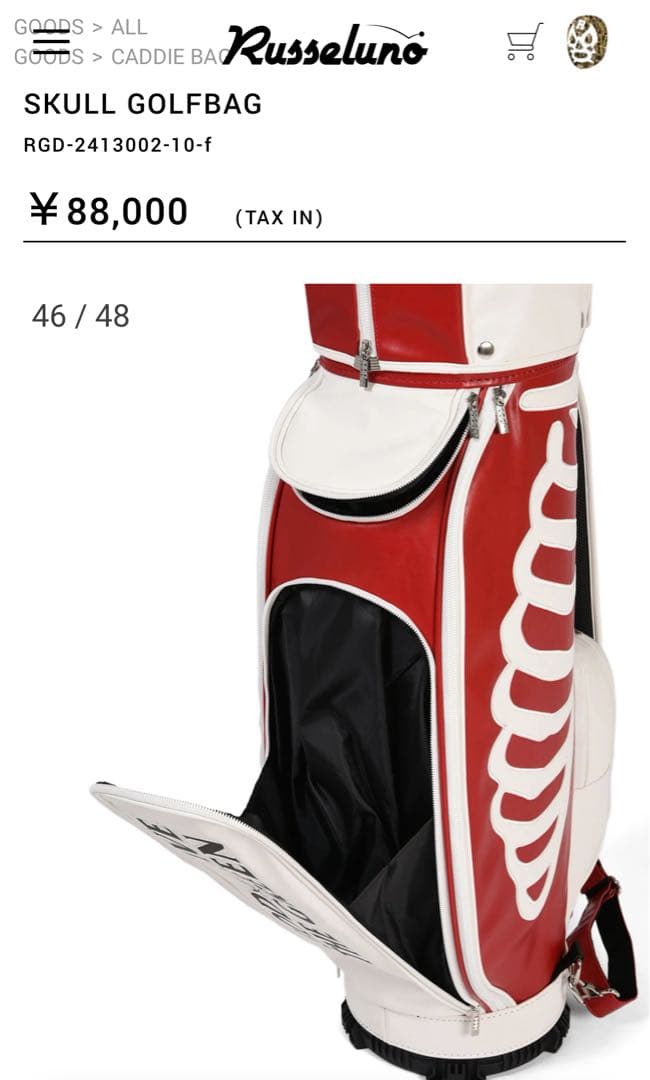 ラッセルノ　キャディーバッグ　SKULL GOLFBAG