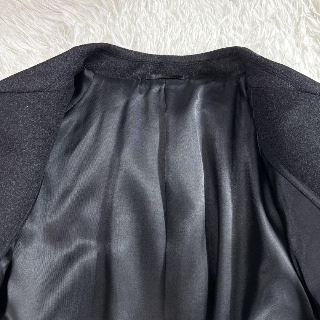 【大きいサイズ】ヴィンテージ カシミヤ100% ステンカラーコート AB8 美品