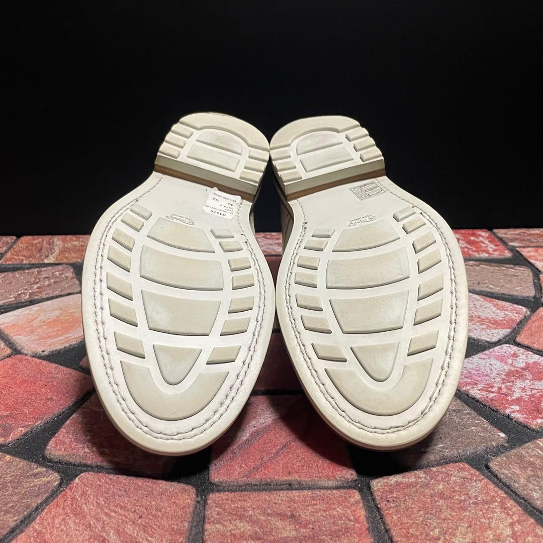 美品　本格革靴　ブッテロ　ダブルモンク ブローグ　25.0cm アイボリー　40