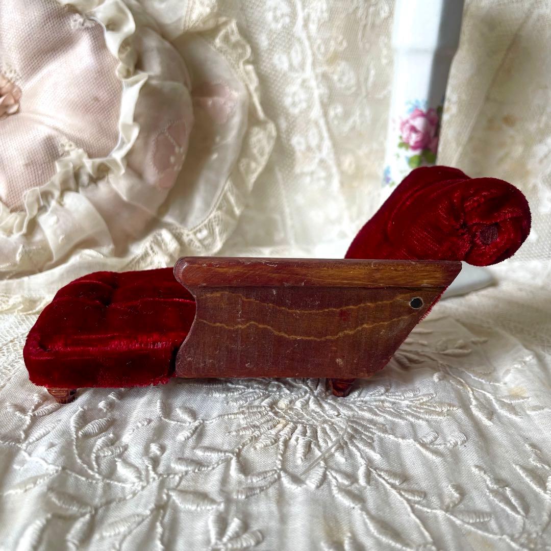 ドール用肩肘ソファ　長椅子　チェア　ヴィンテージ　検フランスアンティーク