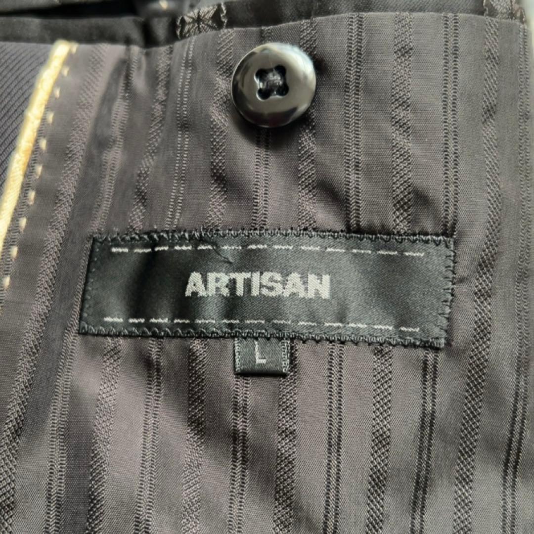 極美品 アルチザン 最高峰 チェスターコート ベルト付き 総裏地 黒 ブラック
