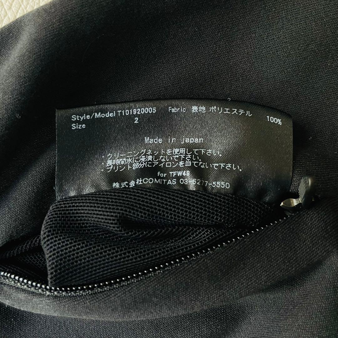 6312 TFW49 ハイネック長袖Tシャツ　モックネック　ブラック