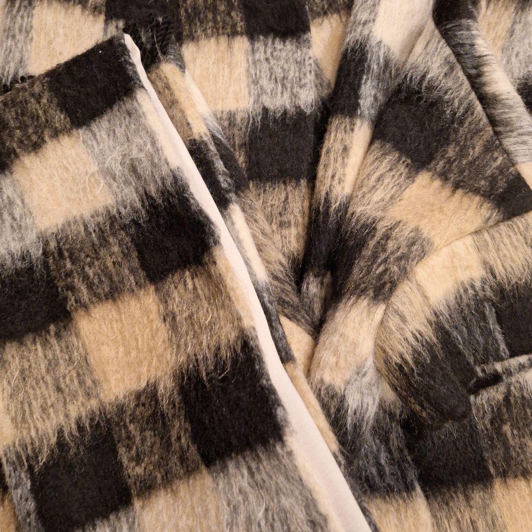 FENNEL マフラー付きチェックポンチョコート