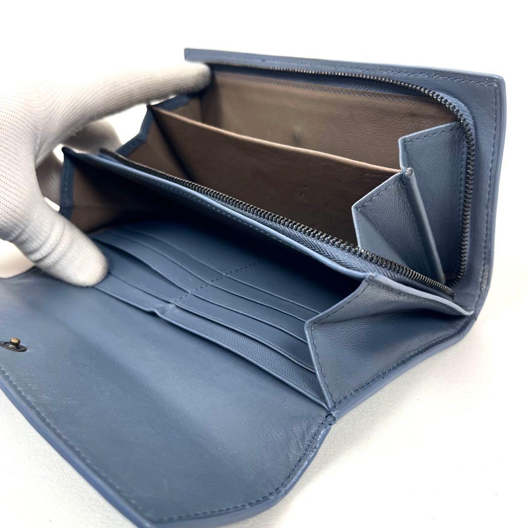 ボッテガヴェネタ　長財布　イントレチャート　希少カラー　フラップ　ラウンドジップ