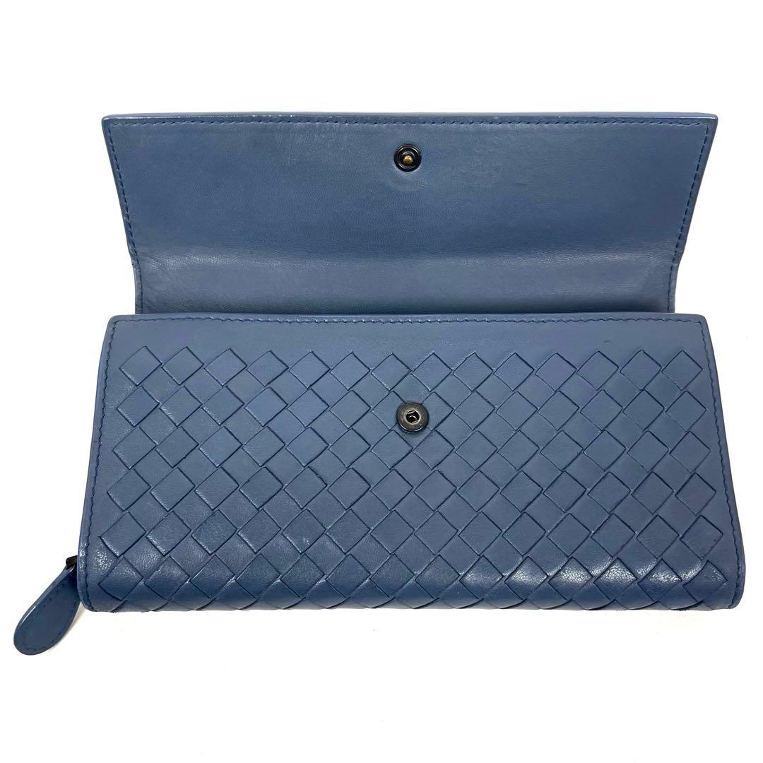 ボッテガヴェネタ　長財布　イントレチャート　希少カラー　フラップ　ラウンドジップ