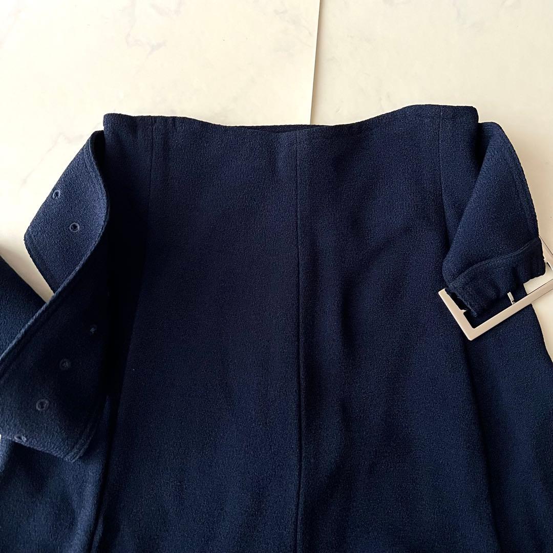 希少 セリーヌ フィービー期 アシンメトリー ロングスカート ネイビー 34