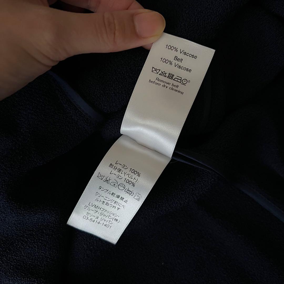 希少 セリーヌ フィービー期 アシンメトリー ロングスカート ネイビー 34