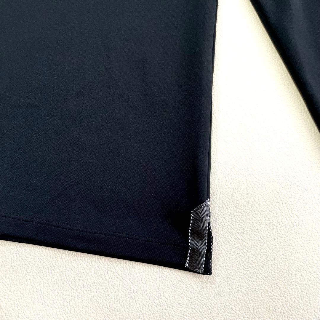 6308【美品】ブリーフィング　ハーフジップラグランTシャツ　長袖　ブラック