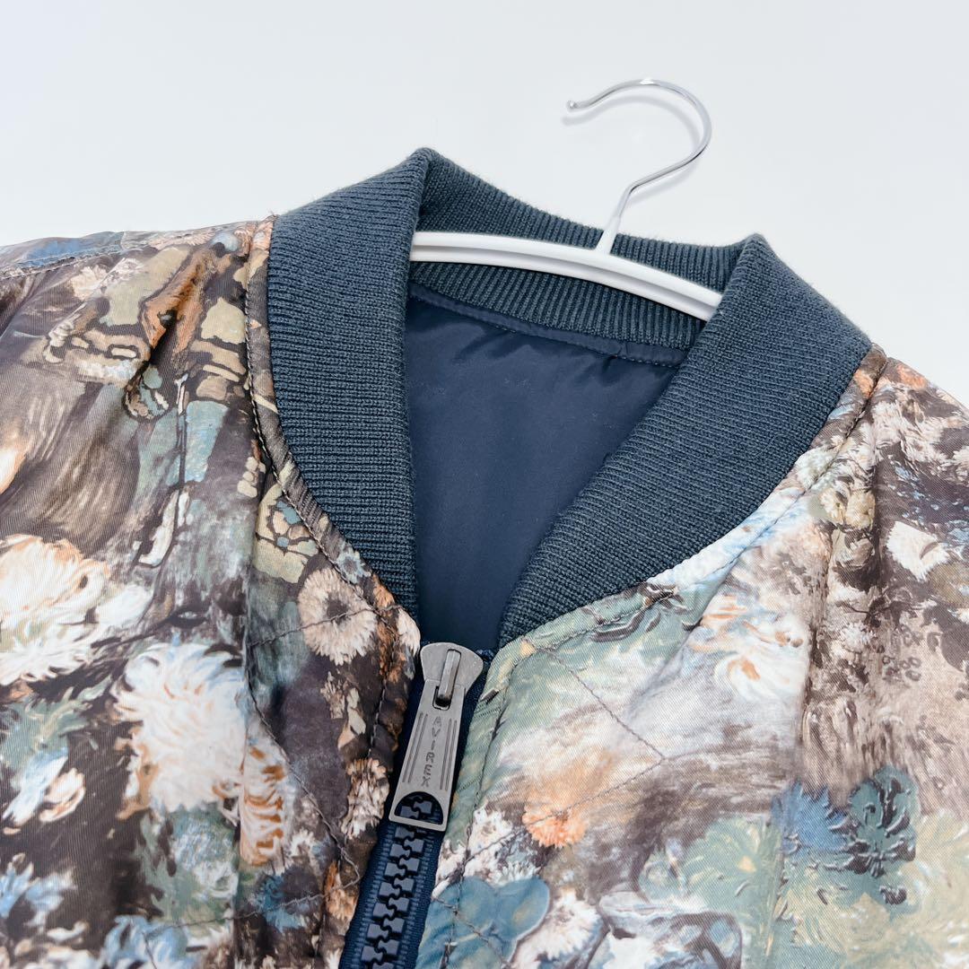 希少✨AVIREX 35周年モデル リバーシブルMA-1 総柄 L ネイビー