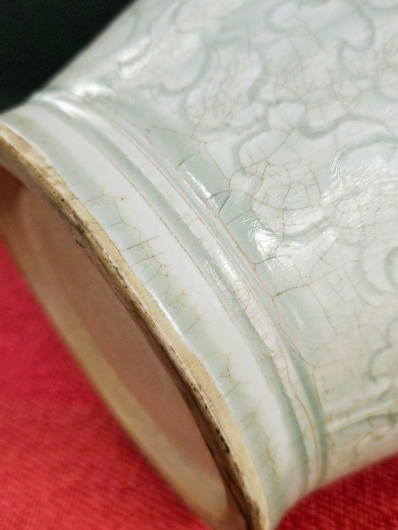 中国古美術　中国古陶磁器　古玩　青白磁　影青　彫花文　瓶　罐　大壺　唐物　古渡り