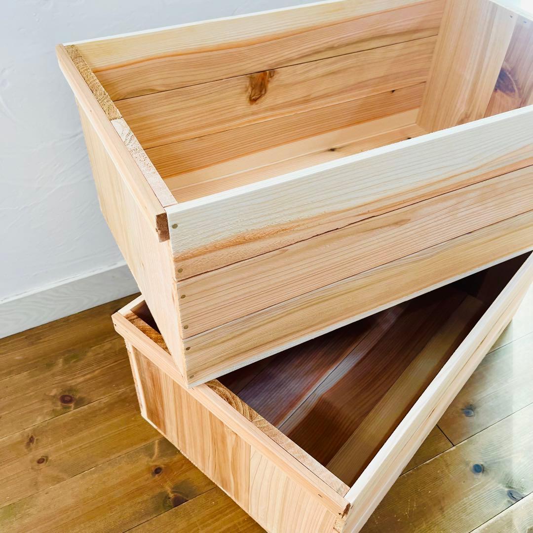 新品 蓋付 りんご箱 A4 サイズ 4箱 / 収納 木箱 ケース ボックス 箱