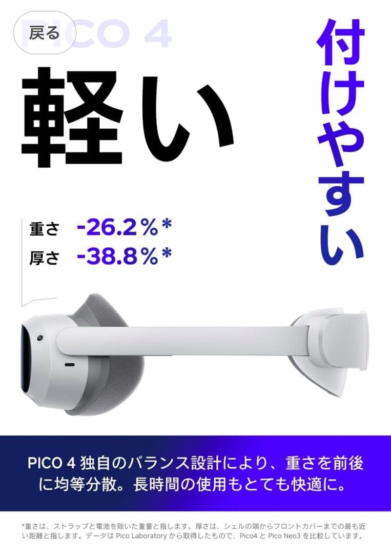 PICO４　256GBモデル　VRヘッドセット