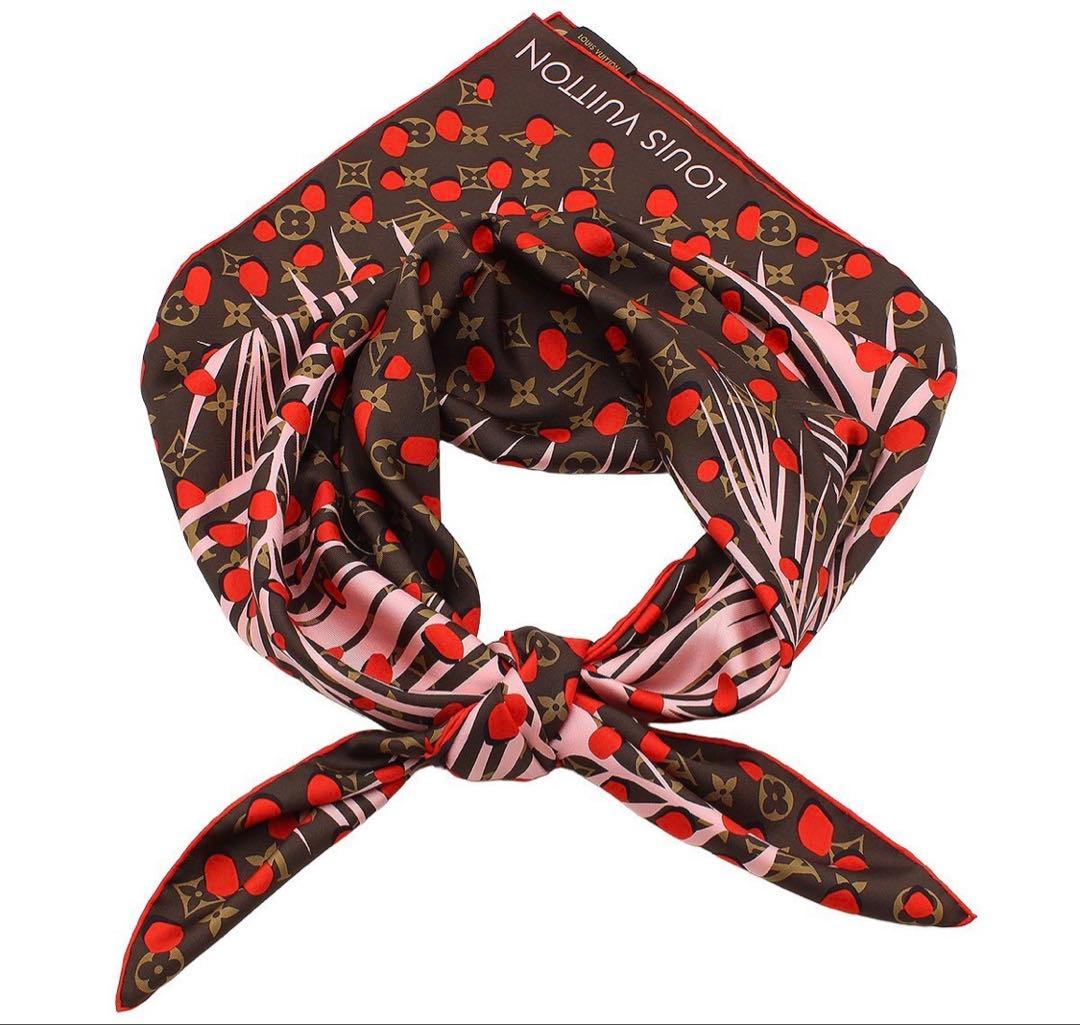 R2872 未使用 ルイヴィトン パームリーフ シルク スカーフ