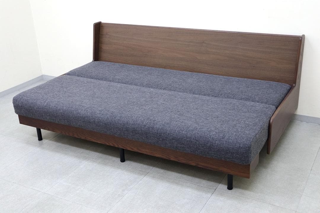 美品 モーブル リテリー ペース ごろ寝ソファ オーク材 ソファベッド 3人掛け