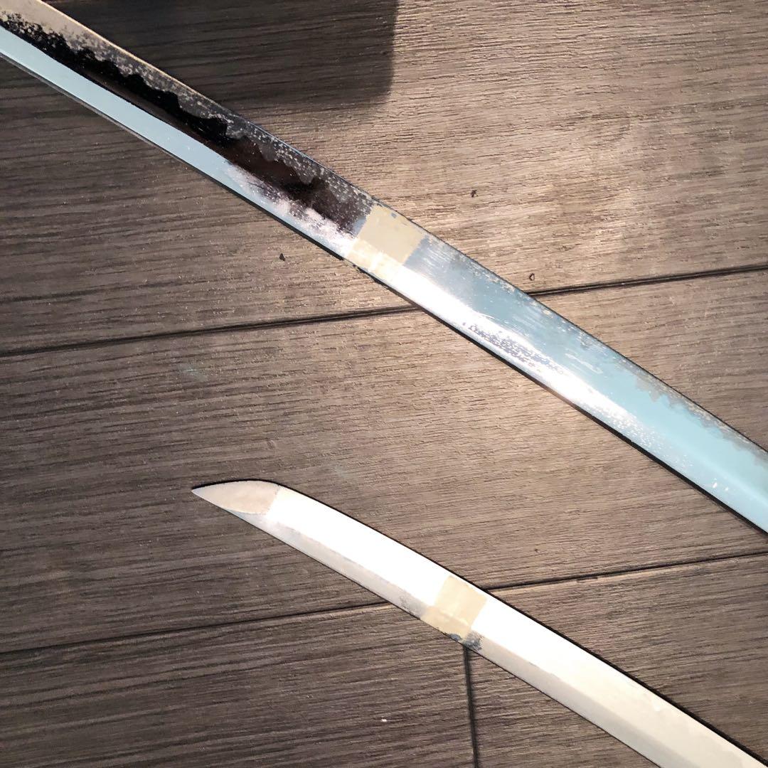 模造刀 鞘なし 白鞘 筆字 大小2本セット 太刀 脇差 - メルカリ