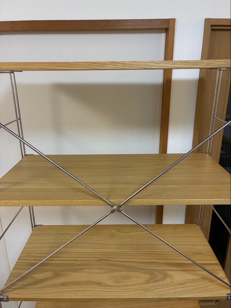 無印良品 ステンレスユニットシェルフ オーク材 棚セット ワイド大②