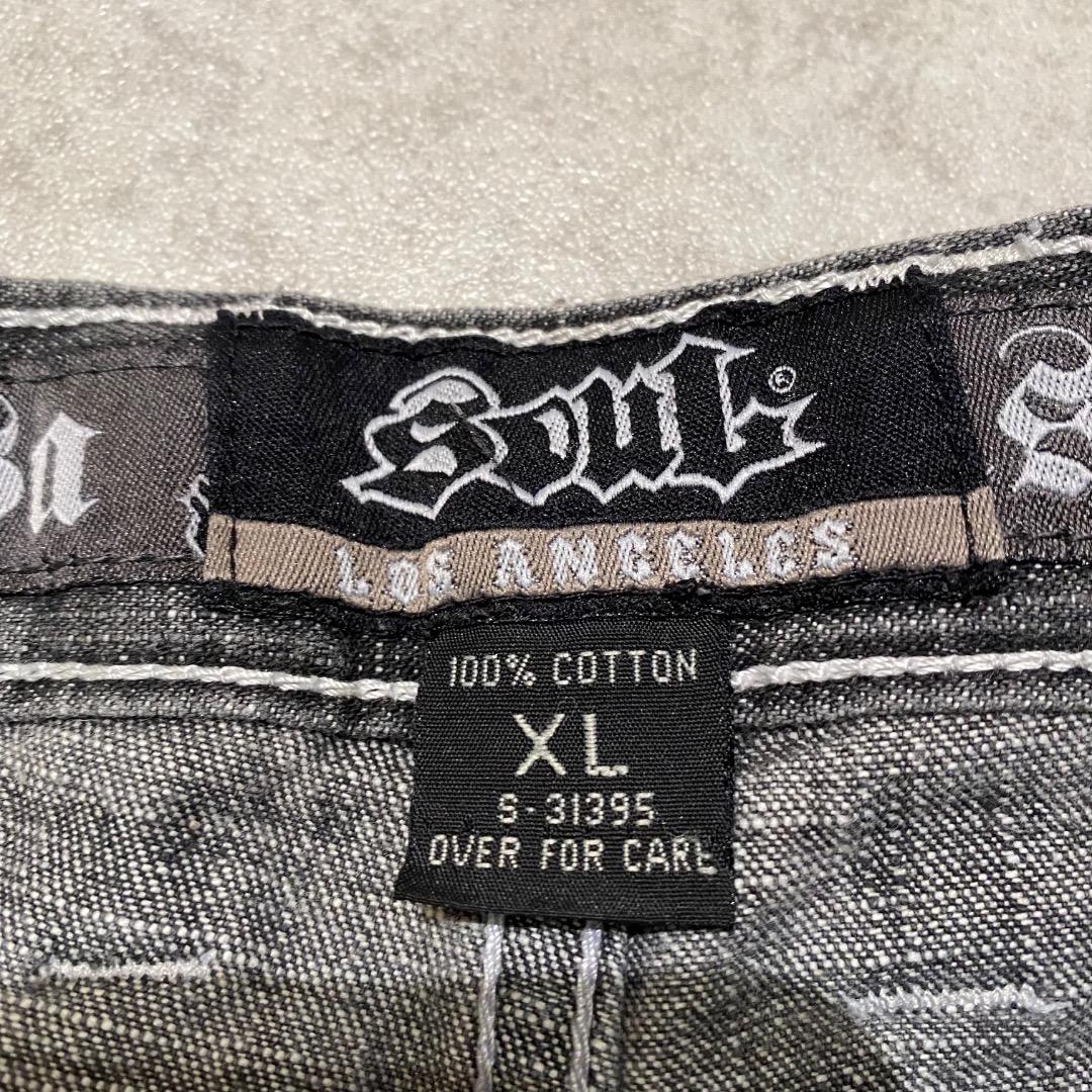 SOUL b-boy テック y2k アーカイブ ワイド ブラック カーゴデニム