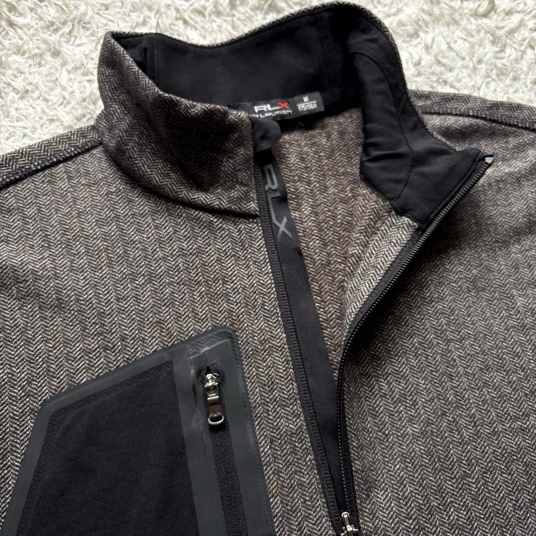 ★L相当★ ラルフローレン ゴルフ ヘリンボーン ハーフジップ ストレッチ 灰色
