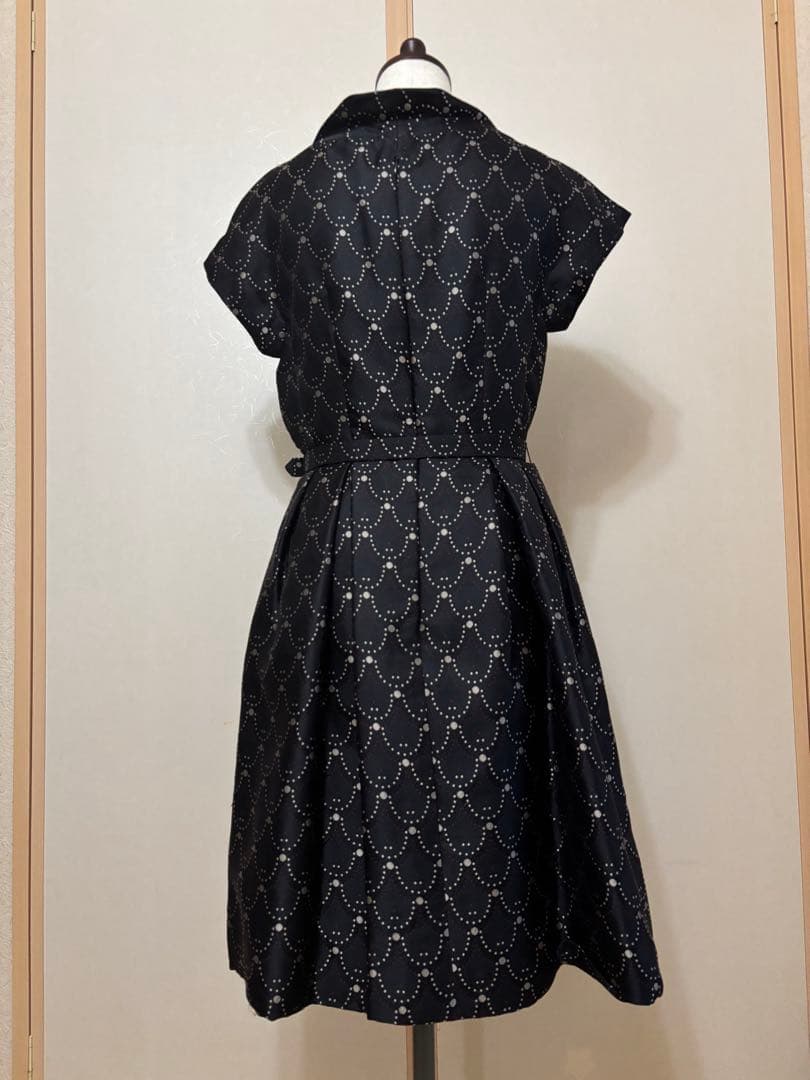 ジェーンマープル　刺繍ドレス　ジャガード ブラック