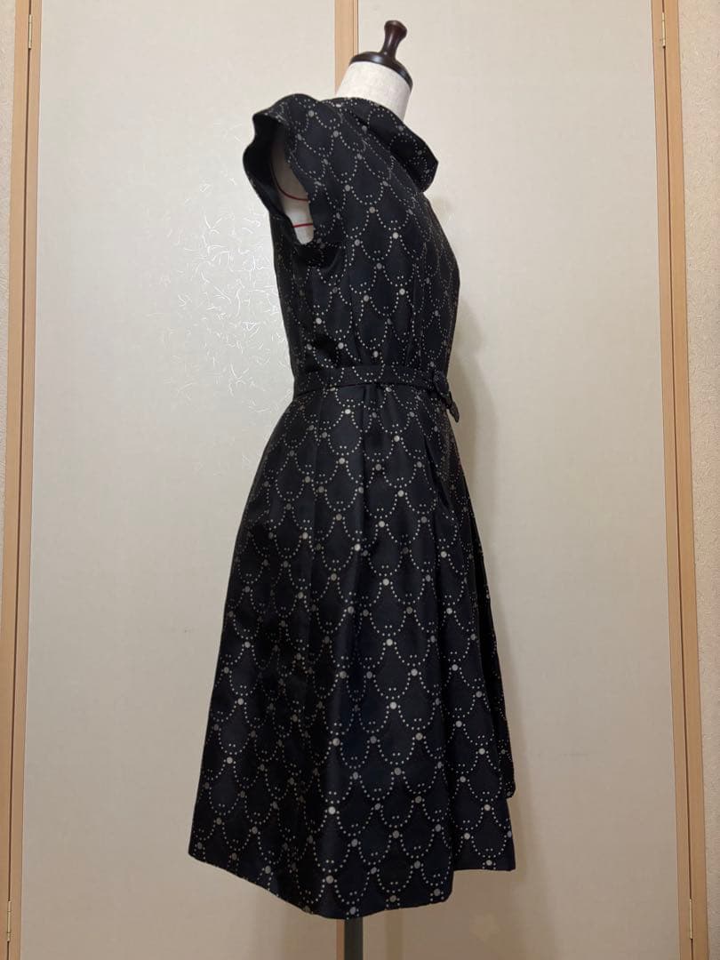 ジェーンマープル　刺繍ドレス　ジャガード ブラック