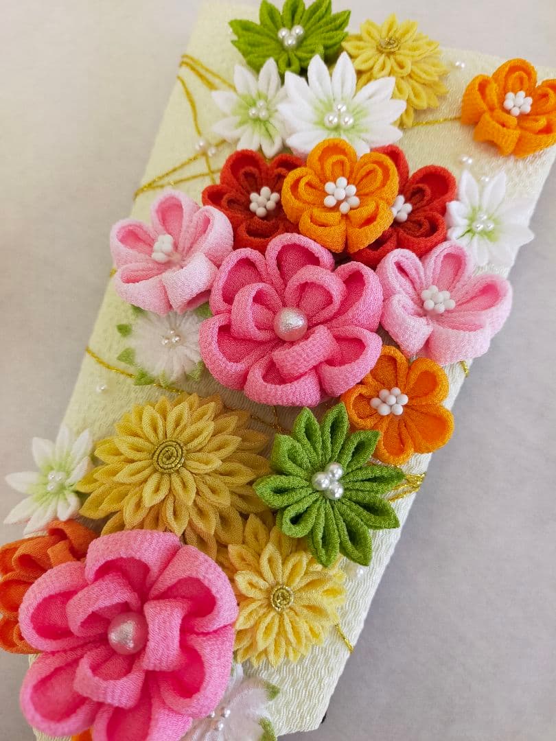 羽子板 つまみ細工 羽付き 台付き