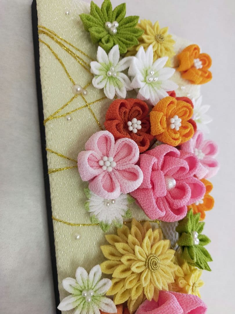 羽子板 つまみ細工 羽付き 台付き