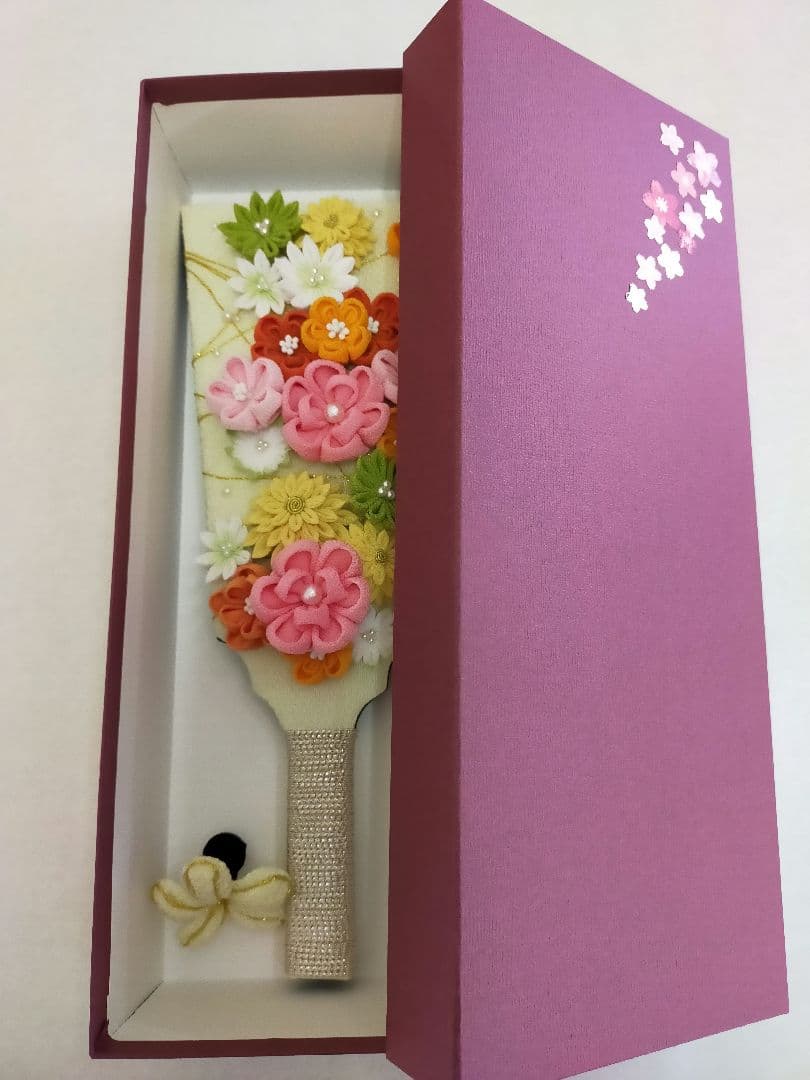 羽子板 つまみ細工 羽付き 台付き