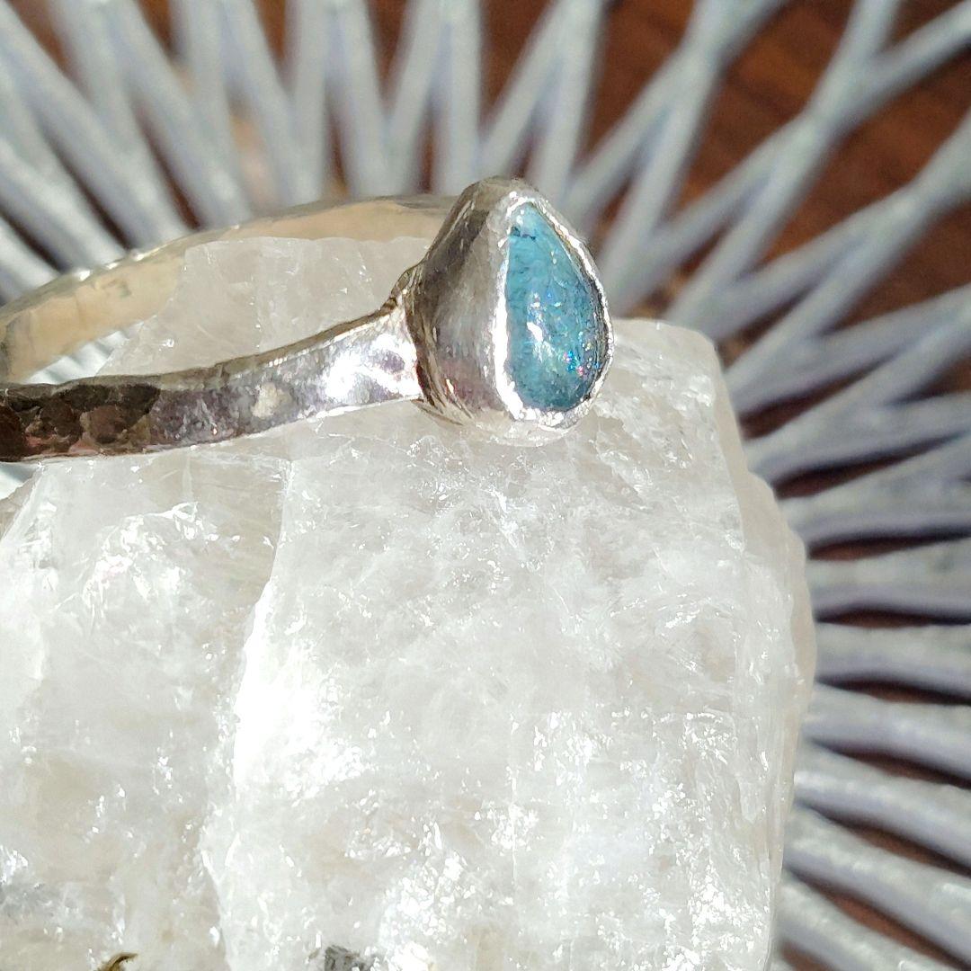 宝石質✨虹入り⭐︎ブルートルマリン✨シルバーリング トルマリン