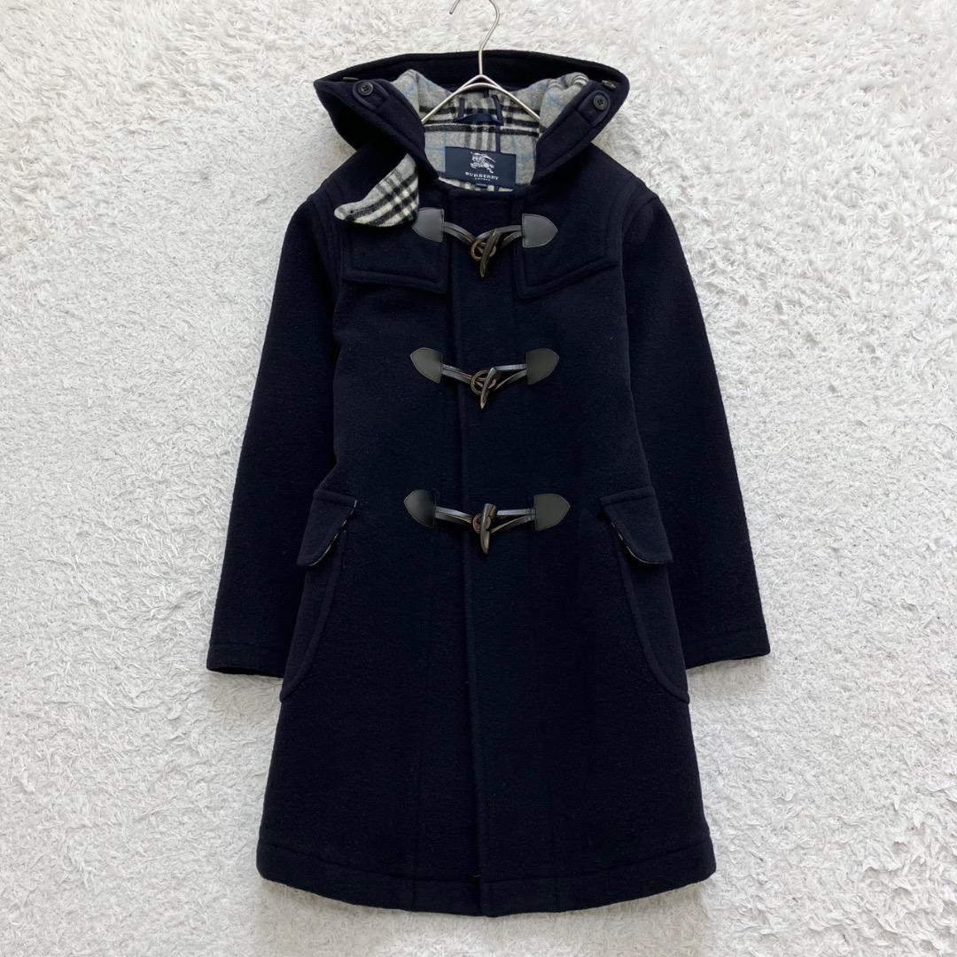 バーバリーロンドン ダッフルコート 130 キッズ ノバチェック 紺 ネイビー