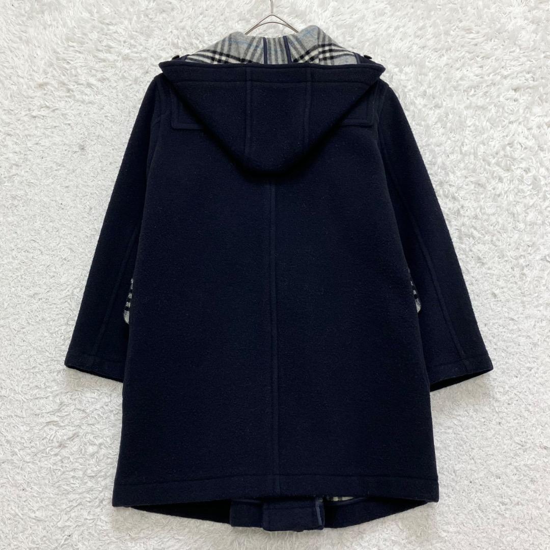 バーバリーロンドン ダッフルコート 130 キッズ ノバチェック 紺 ネイビー