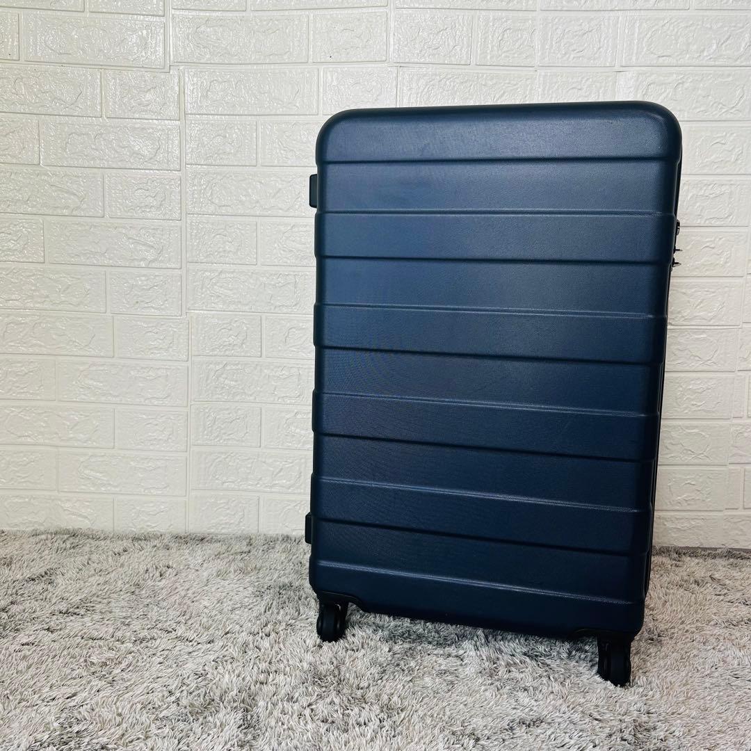 美品 良品計画 MUJI キャリーケース 4輪 56L 無印良品 ネイビー