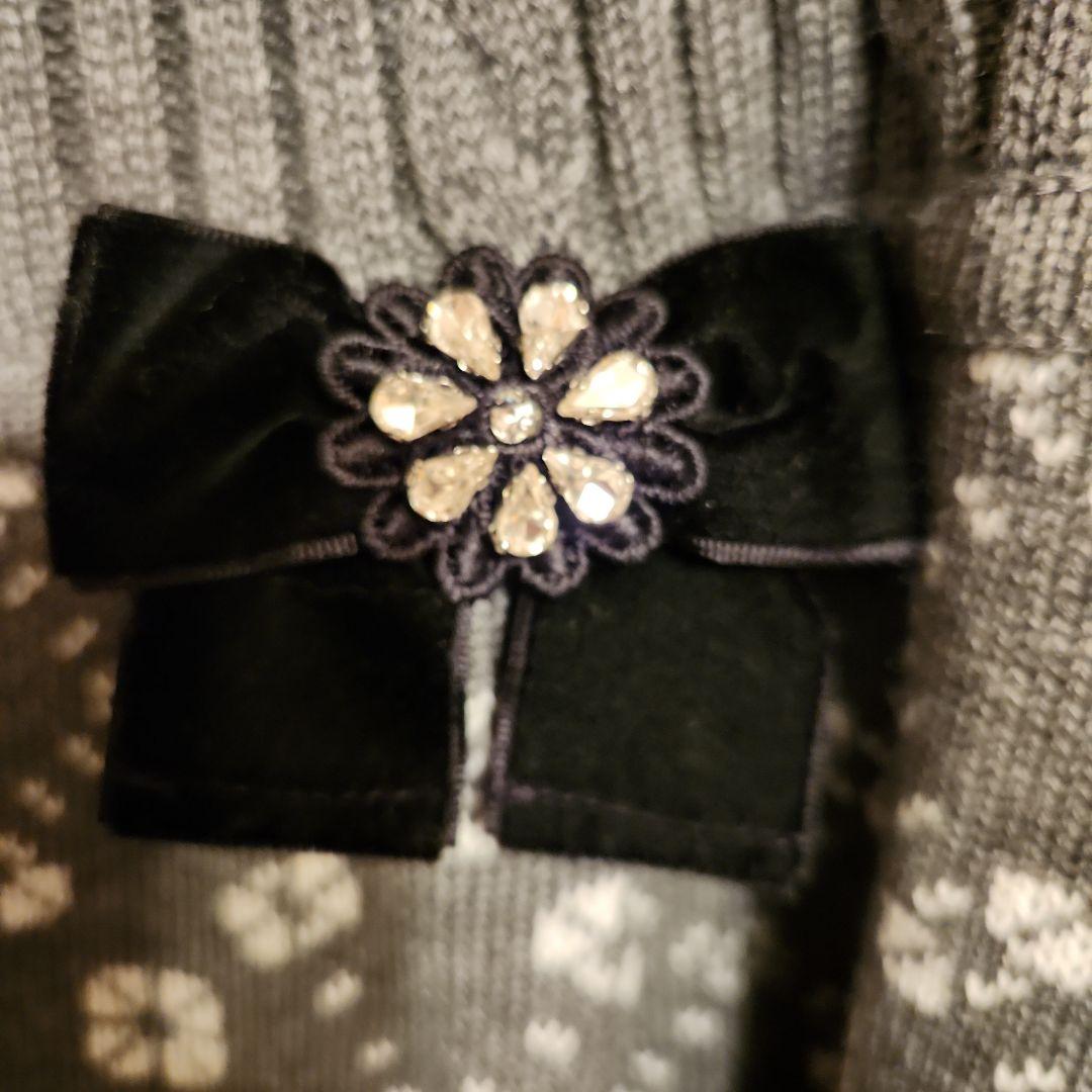 Super Beauty グレー リブ編み ひざ丈ワンピース タグ付 未使用品