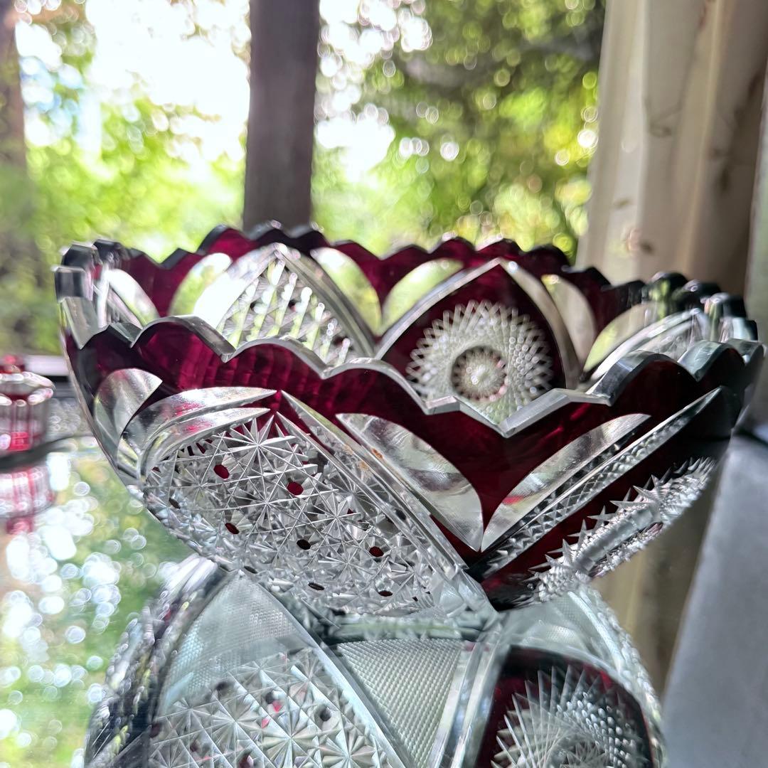 Y様へ感謝お嫁入り‼️涼やか星丸紋切子ボウル1客 錦手