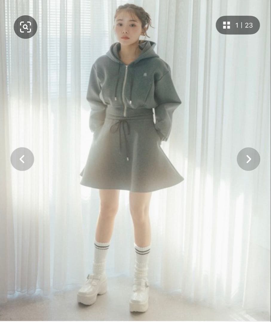 snidelスウェットミニセットアップ