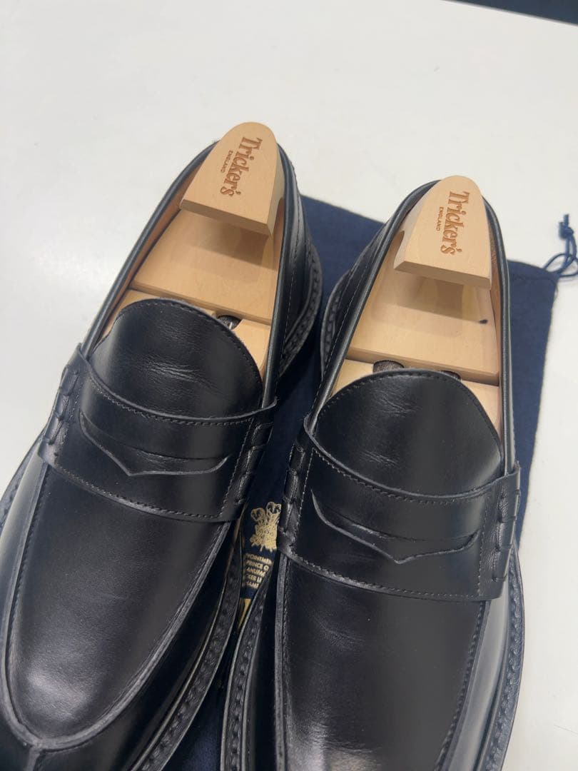 Tricker's James-J ブラック カーフレザー 24.5cm