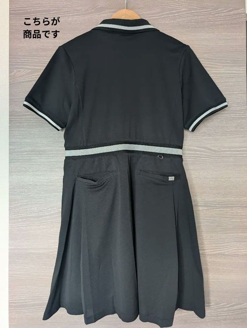 【美品】a.v.v　レディースゴルフウエア　ラインリブポロワンピース　Ｌ