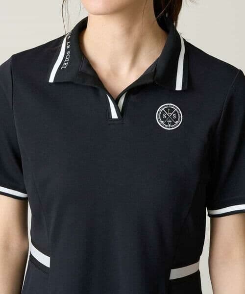 【美品】a.v.v　レディースゴルフウエア　ラインリブポロワンピース　Ｌ